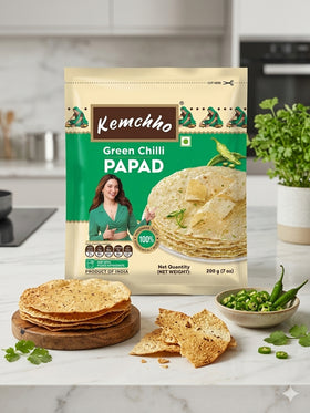 KEMCHHO GREEN CHILLI PAPAD 200 GMS