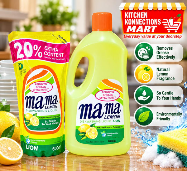 MAMA LEMON DISHWASHING LIQUID 2L+600ML