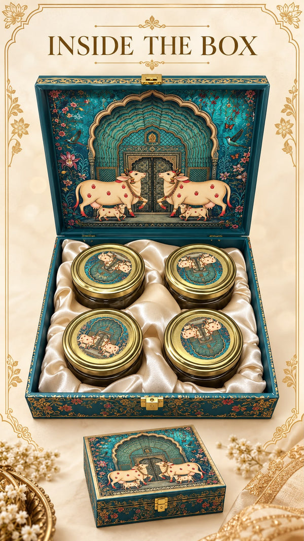 Decorative Sweet & Dry Fruit Boxes - (Set of 4) Vrindavan Darbar
